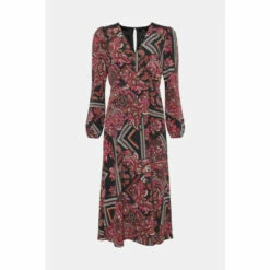 Wallis Tall Pink Paisley Lace Trim Midi Dress For Female -Cheap Wallis Store unnamed file 100