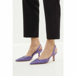 Wallis Generosa Diamante Slingback Court Shoes For Female