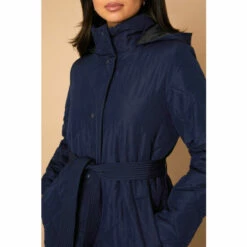 Wallis Funnel Neck Belted Padded Coat For Female -Cheap Wallis Store unnamed file 105