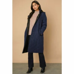 Wallis Funnel Neck Belted Padded Coat For Female -Cheap Wallis Store unnamed file 107