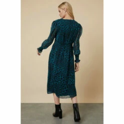 Wallis Teal Animal Twist Front Midi Dress For Female -Cheap Wallis Store unnamed file 1129