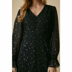 Wallis Foil Star Button Midi Dress For Female -Cheap Wallis Store unnamed file 1151