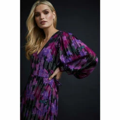 Wallis Petite Floral Metallic Stripe Wrap Dress For Female -Cheap Wallis Store unnamed file 1164
