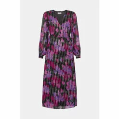 Wallis Petite Floral Metallic Stripe Wrap Dress For Female -Cheap Wallis Store unnamed file 1165