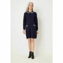 Wallis Petite Navy Tipped Collar Swing Dress For Female -Cheap Wallis Store unnamed file 1184