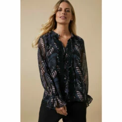 Wallis Petite Black Leaf Lace Trim Blouse For Female -Cheap Wallis Store unnamed file 119