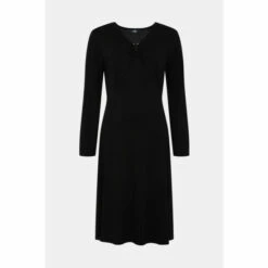 Wallis Black Bar Detail Jersey Midi Dress For Female -Cheap Wallis Store unnamed file 1194