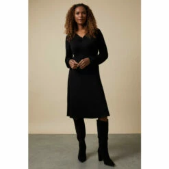 Wallis Black Bar Detail Jersey Midi Dress For Female -Cheap Wallis Store unnamed file 1195