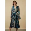 Wallis Teal Abstract Belted Wrap Midi Dress For Female -Cheap Wallis Store unnamed file 1227