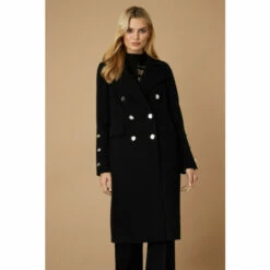 Wallis Double Breasted Military Coat For Female