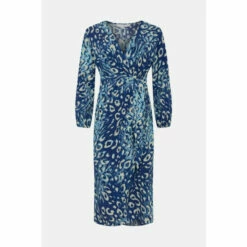 Wallis Petite Navy Animal Wrap Long Sleeve Midi For Female -Cheap Wallis Store unnamed file 1270