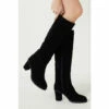 Wallis Suede Waverly Round Toe Block Heel Knee Boots For Female