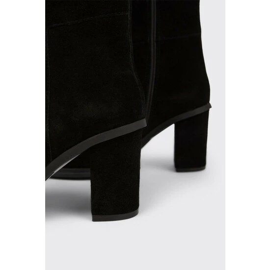 Wallis Suede Waverly Round Toe Block Heel Knee Boots For Female 5 Wallis Suede Waverly Round Toe Block Heel Knee Boots For Female - Image 3