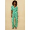 Wallis Green Leaf Printed Jumpsuit For Female