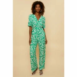 Wallis Green Leaf Printed Jumpsuit For Female -Cheap Wallis Store unnamed file 1399