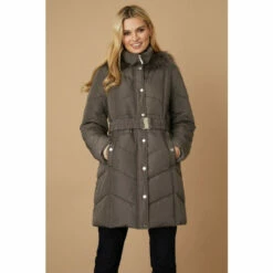 Wallis Longline Belted Fitted Padded Coat For Female -Cheap Wallis Store unnamed file 140
