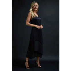 Wallis Petite Satin Mesh Insert Midi Dress For Female