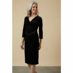Wallis Velvet Wavy Glitter Wrap Dress For Female