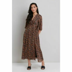 Wallis Petite Metallic Ditsy Angel Sleeve Dress For Female -Cheap Wallis Store unnamed file 1498