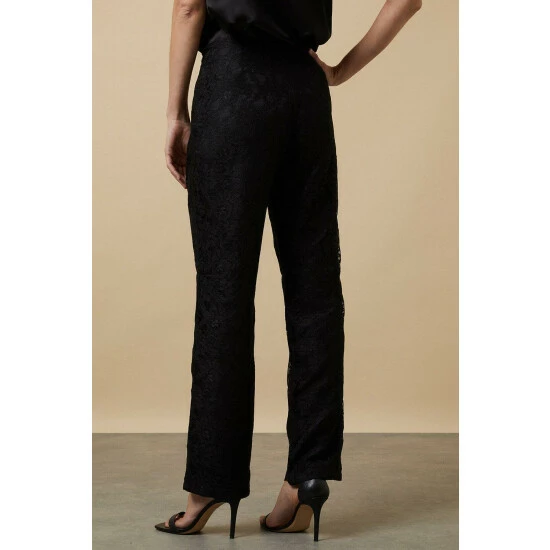 Wallis Black Lace Straight Leg Trousers For Female 5 Wallis Black Lace Straight Leg Trousers For Female - Image 3