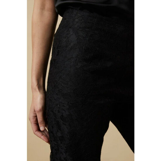 Wallis Black Lace Straight Leg Trousers For Female 6 Wallis Black Lace Straight Leg Trousers For Female - Image 4