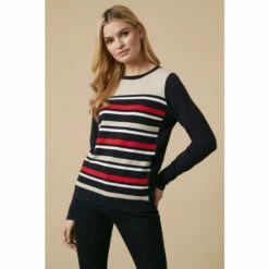 Wallis Linear Striped Crew Neck Jumper For Female -Cheap Wallis Store unnamed file 1539
