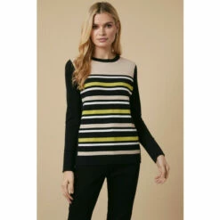 Wallis Linear Striped Crew Neck Jumper For Female -Cheap Wallis Store unnamed file 1540