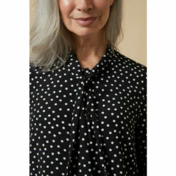 Wallis Black Spot Tie Neck Top For Female -Cheap Wallis Store unnamed file 1544