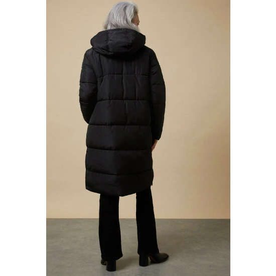 Wallis Black Popper Detail Padded Coat For Female 5 Wallis Black Popper Detail Padded Coat For Female - Image 3
