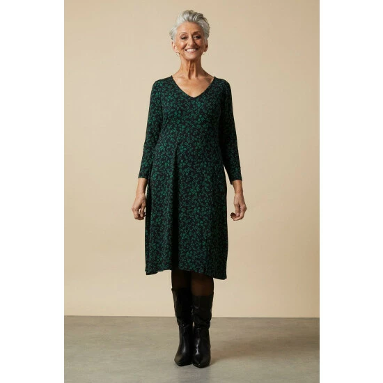 Wallis Petite Green Ditsy Jersey Midi Dress For Female 9 Wallis Petite Green Ditsy Jersey Midi Dress For Female - Image 7