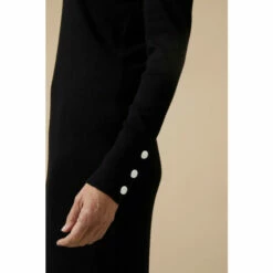 Wallis Black Button V Neck Knitted Dress For Female -Cheap Wallis Store unnamed file 1621