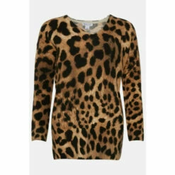 Wallis Petite Neutral Leopard Animal V Neck Jumper For Female -Cheap Wallis Store unnamed file 1634