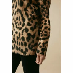 Wallis Petite Neutral Leopard Animal V Neck Jumper For Female -Cheap Wallis Store unnamed file 1635