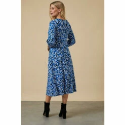 Wallis Petite Blue Abstract Jersey Midi Dress For Female -Cheap Wallis Store unnamed file 1655