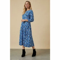 Wallis Petite Blue Abstract Jersey Midi Dress For Female -Cheap Wallis Store unnamed file 1657