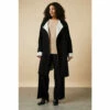 Wallis Curve Black Edge To Edge Longline Coatigan For Female