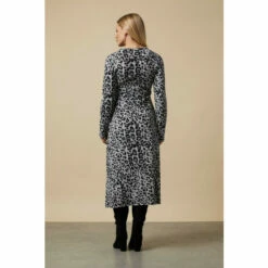 Wallis Petite Grey Animal Knitlook Tie Waist Midi Dress For Female -Cheap Wallis Store unnamed file 1723