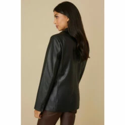 Wallis Black Faux Leather Blazer Jacket For Female -Cheap Wallis Store unnamed file 1730