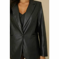 Wallis Black Faux Leather Blazer Jacket For Female -Cheap Wallis Store unnamed file 1731