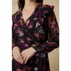 Wallis Berry Floral Frill Detail Shirred Cuff Dress For Female -Cheap Wallis Store unnamed file 1741