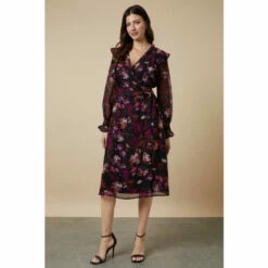 Wallis Berry Floral Frill Detail Shirred Cuff Dress For Female -Cheap Wallis Store unnamed file 1743
