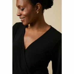 Wallis Black Jersey Wrap Midi Dress For Female -Cheap Wallis Store unnamed file 1767