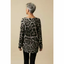 Wallis Grey Leopard Animal V Neck Jumper For Female -Cheap Wallis Store unnamed file 1785
