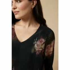 Wallis Curve Blurred Floral Ruffle Sleeve Shift Dress For Female -Cheap Wallis Store unnamed file 1793