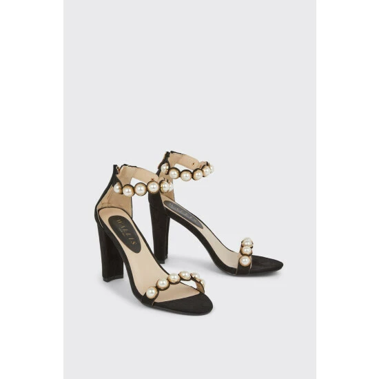 Wallis Samba Pearl Detail Heeled Sandals For Female 6 Wallis Samba Pearl Detail Heeled Sandals For Female - Image 4