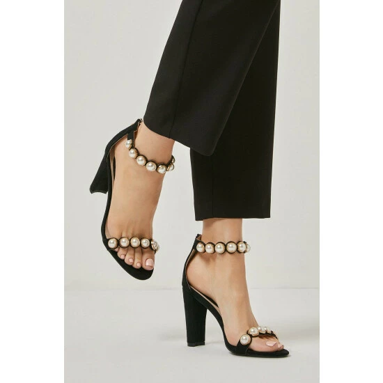 Wallis Samba Pearl Detail Heeled Sandals For Female 7 Wallis Samba Pearl Detail Heeled Sandals For Female - Image 5