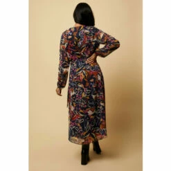 Wallis Petite Glitter Stripe Floral Wrap Midi Dress For Female -Cheap Wallis Store unnamed file 1854