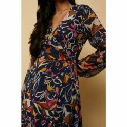 Wallis Petite Glitter Stripe Floral Wrap Midi Dress For Female -Cheap Wallis Store unnamed file 1855