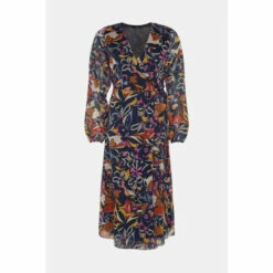 Wallis Petite Glitter Stripe Floral Wrap Midi Dress For Female -Cheap Wallis Store unnamed file 1856