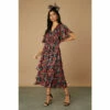 Wallis Petite Floral Ruffle Midi Dress For Female